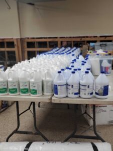 cleaning supplies, non-perishables, hygiene supplies, and infant essentials