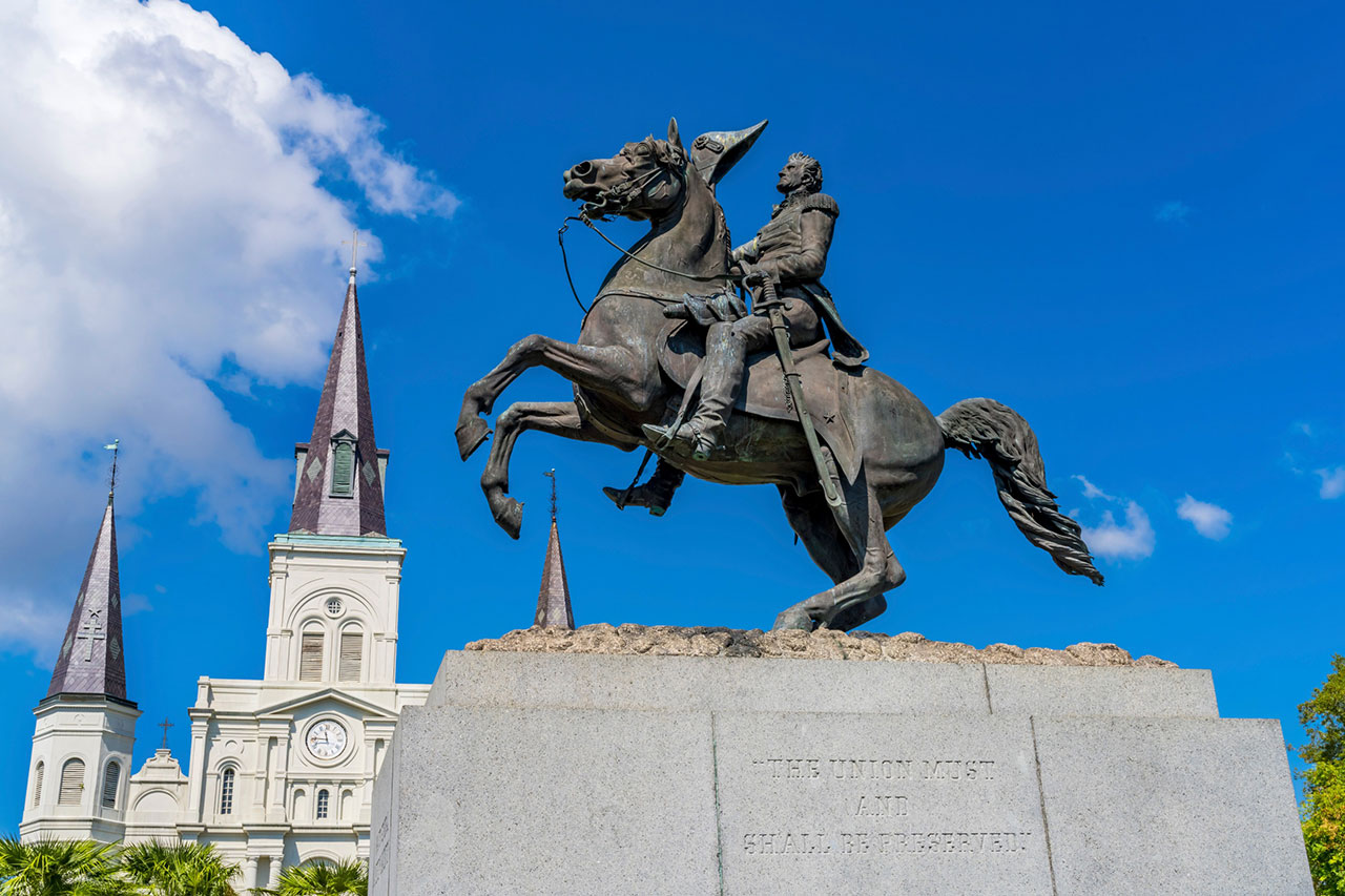 Andrew Jackson Statue in French Quarter, New Orleans