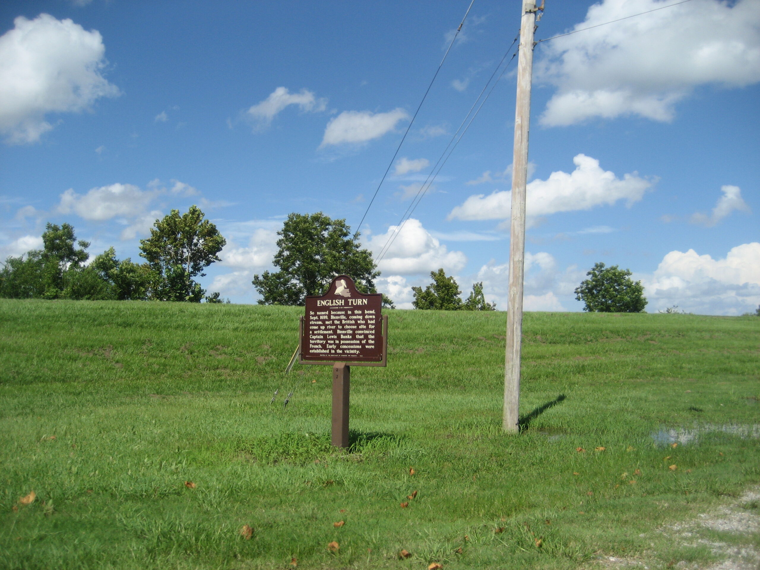 English Turn History Displayed on Sign