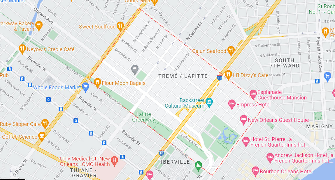 Tremé - Lafitte Map
