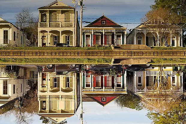 Houses Reflected on Waters of Bayou St. John
